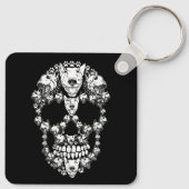 Skull Bull Terrier Skeleton Halloween Costume Scar Sleutelhanger (Achterkant)