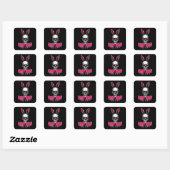 Skull Bunny – Dark Easter Art - Autocolante Vierkante Sticker (Vel)