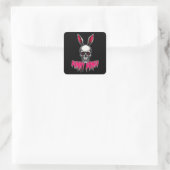 Skull Bunny – Dark Easter Art - Autocolante Vierkante Sticker (Tas)