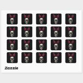 Skull Bunny – Dark Easter Art - Autocolante Vierkante Sticker (Vel)