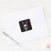 Skull Bunny – Dark Easter Art - Autocolante Vierkante Sticker (Envelop)