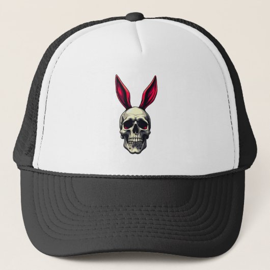 Skull Bunny – Dark Easter Art - boné Trucker Pet (Voorkant)