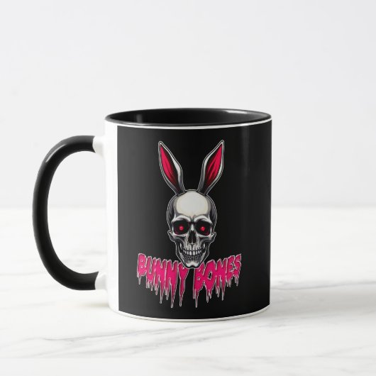 Skull Bunny – Dark Easter Art - caneca Mok (Links)
