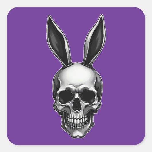 Skull Bunny – Dark Gothic Easter - Autocolante Vierkante Sticker (Voorkant)