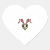Skull Bunny Ears Easter Schattige Skelet Konijn Sp Hart Sticker (Voorkant)
