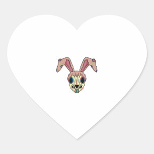 Skull Bunny Ears Easter Schattige Skelet Konijn Sp Hart Sticker