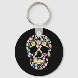 Skull Bunny Paaseieren Paasdag Vrouwen Mannen Kind Sleutelhanger
