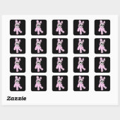 Skull Bunny Pink Dead Bunny kostuum Skelet Vierkante Sticker (Vel)