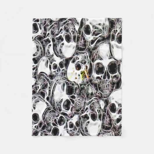 Skull Burial ground Fractal Fleece Deken (Voorkant)