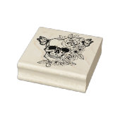 Skull Butterfly Floral Art Rubberstempel (Stempel)