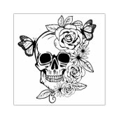 Skull Butterfly Floral Art Rubberstempel (Afrduk)