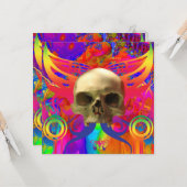 Skull Butterfly in Color Kaart (Voorkant / Achterkant in situ)