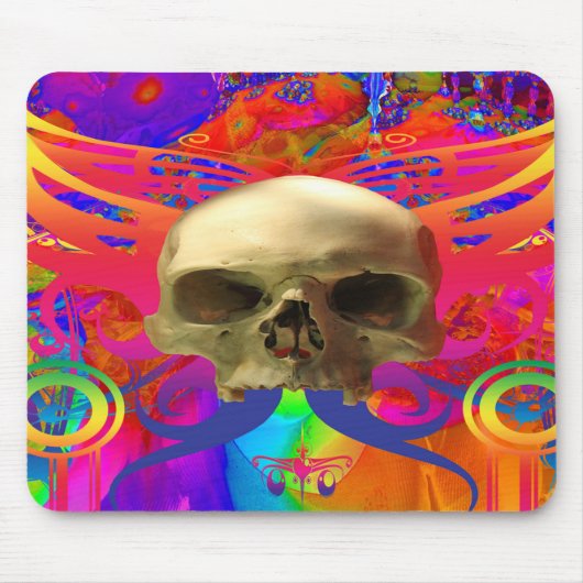 Skull Butterfly in Color Mouse Mat Muismat (Voorkant)