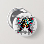 Skull Butterfly Ronde Button 5,7 Cm (Voorkant /achterkant)