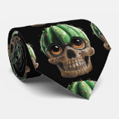 Skull Cactus Tie Stropdas (Opgerold)