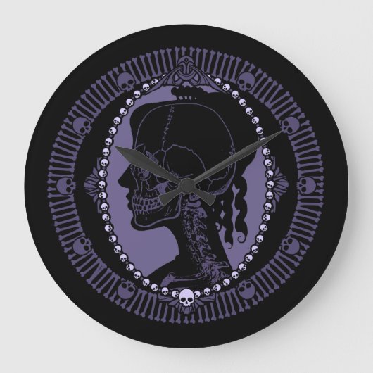 Skull Cameo Silhouette Grote Klok (Voorkant)