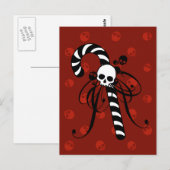 Skull Candy Cane Briefkaart (Voorkant / Achterkant)
