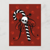 Skull Candy Cane Briefkaart (Voorkant)