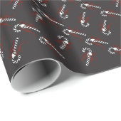 Skull Candy Cane Cadeaupapier (Rol Hoek)