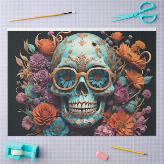 Skull Candy with Flowers Tissuepapier (Craft)