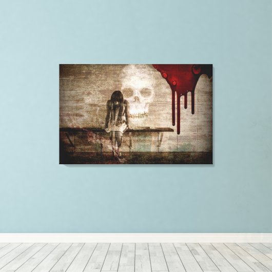 Skull Canvas Afdruk (Insitu (Houten vloer))