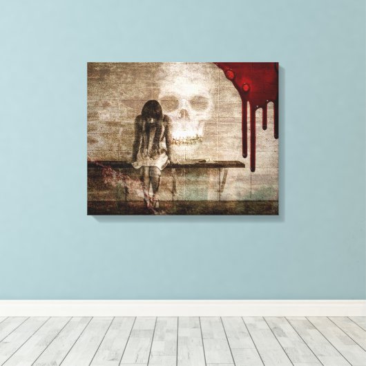 Skull Canvas Afdruk (Insitu (Houten vloer))