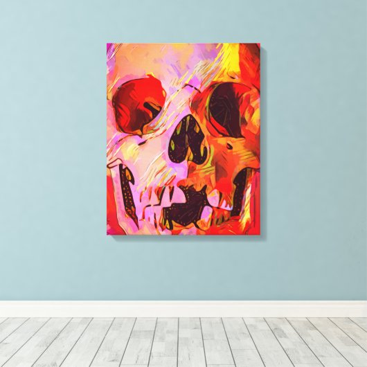 Skull Canvas Afdruk (Insitu (Houten vloer))
