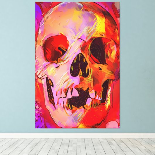 Skull Canvas Afdruk (Insitu (Houten vloer))
