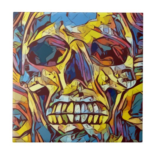 Skull Ceramic Tile Tegeltje (Voorkant)