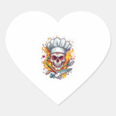 Skull Chef Keuken Meester Hart Sticker (Voorkant)