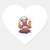 Skull Chef Madness � Funny Cooking Skeleton Hart Sticker (Voorkant)