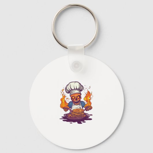 Skull Chef Madness � Funny Cooking Skeleton Sleutelhanger (Voorkant)