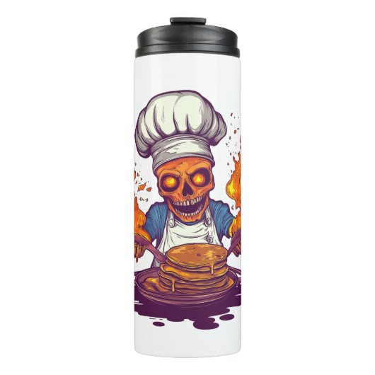 Skull Chef Madness - Grappig Kook Skelet Thermosbeker (Voorkant)