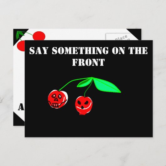 Skull Cherries Briefkaart (Voorkant / Achterkant)