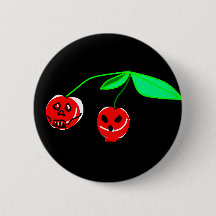 Skull Cherries Button