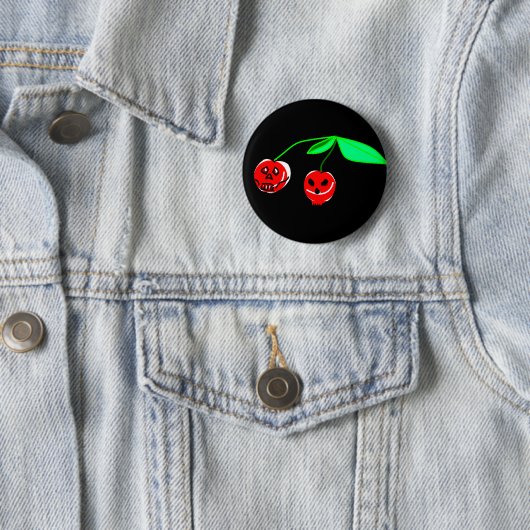 Skull Cherries Button (In situ)