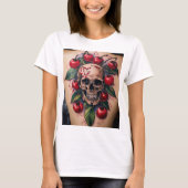 Skull Cherries Tattoo: een gedurfde mix van schoon T-shirt (Voorkant)