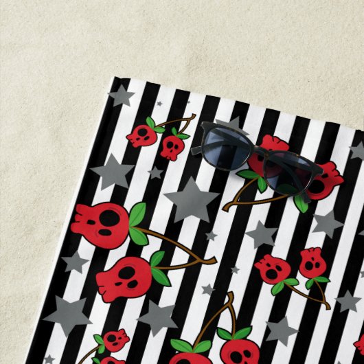 Skull Cherry Beach Towel Strandlaken (In situ)