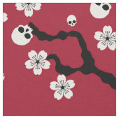 Skull Cherry Blossom Stof (Close Up)