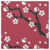 Skull Cherry Blossom Stof (Swatch)