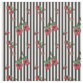 Skull Cherry Fabric - strepen Stof (Swatch)