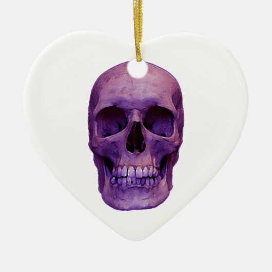Skull Christmas Tree Heart Ornament (Voorkant)