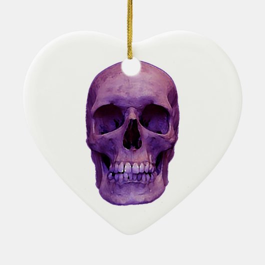 Skull Christmas Tree Heart Ornament (Achterkant)