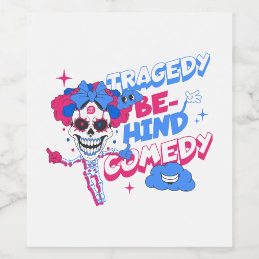 Skull Clown Wijn Etiket (Enkel label)