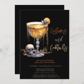 Skull Cocktail Kostuums & Cocktail Halloween Kaart (Voorkant / Achterkant)