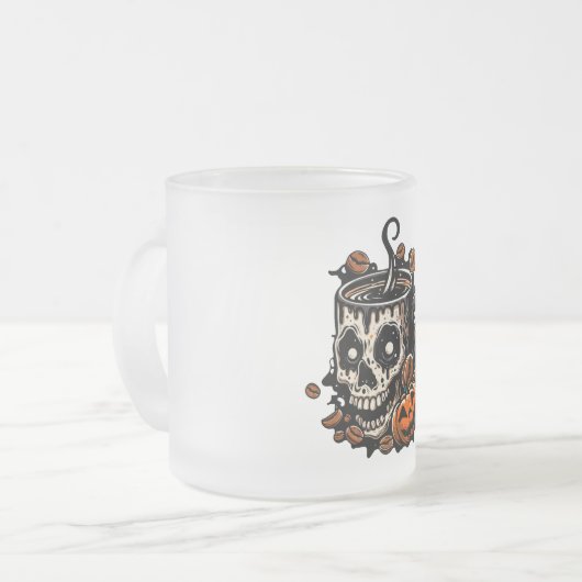 Skull Coffee Mok Halloween (Voorkant links)