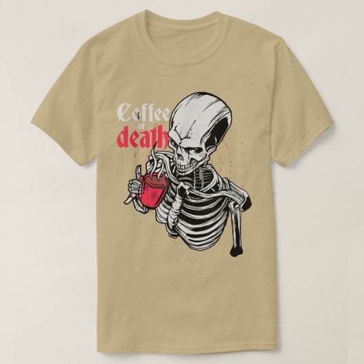 Skull Coffee Mug Breakfast Morning Group Skeleton  T-shirt (Design voorkant)