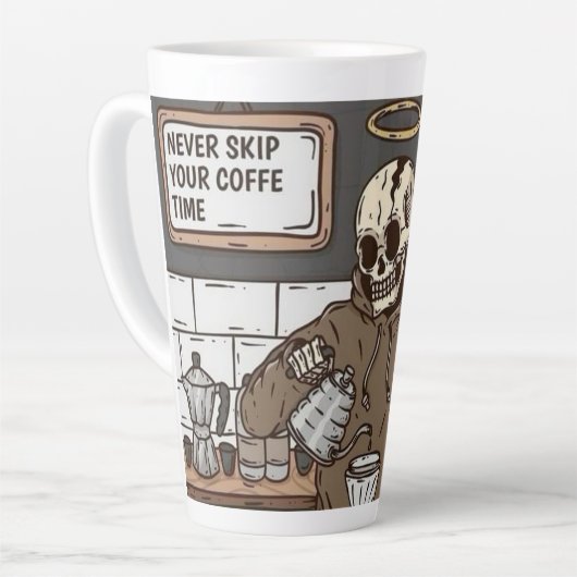 Skull Coffee Time Cup Latte Mok (Linkerhoek)
