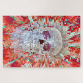 Skull Colorful Pop Art Psychedelic Surreal Artwork Legpuzzel (Horizontaal)