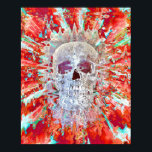 Skull Colorful Pop Art Psychedelic Surreal Artwork Poster<br><div class="desc">Oppervlakkige schedel. Kleurrijk gotisch,  trendy,  cool,  modern,  rood poster. Psychedelic trippy abstract popart culture wall art. Afbeelding copyright Marg Seregelyi Photography.</div>